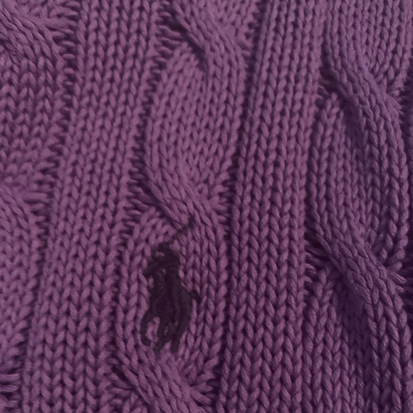Purple Ralph Lauren Polo Chunky Knit Sweater - Picture 3 of 3